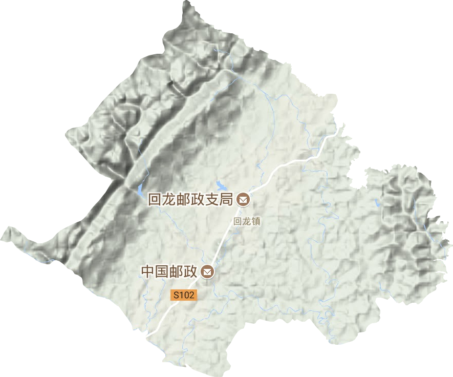 回龙镇地形地图