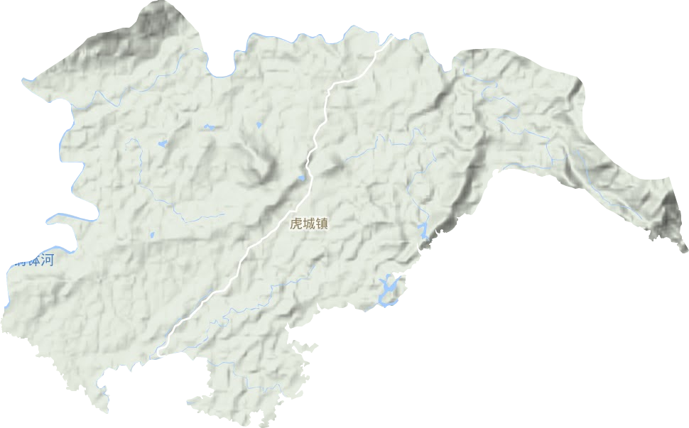 虎城镇地形地图