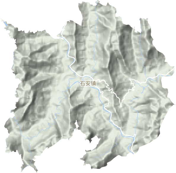 石安镇地形地图