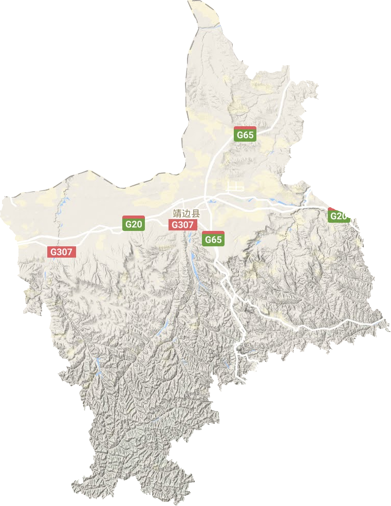 靖边县地形地图