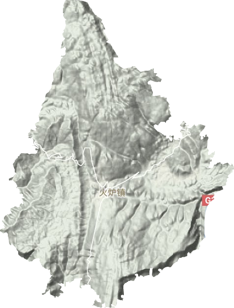 火炉镇地形地图