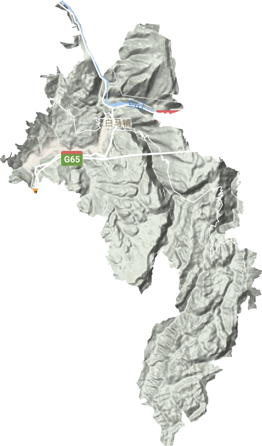 白马镇地形地图
