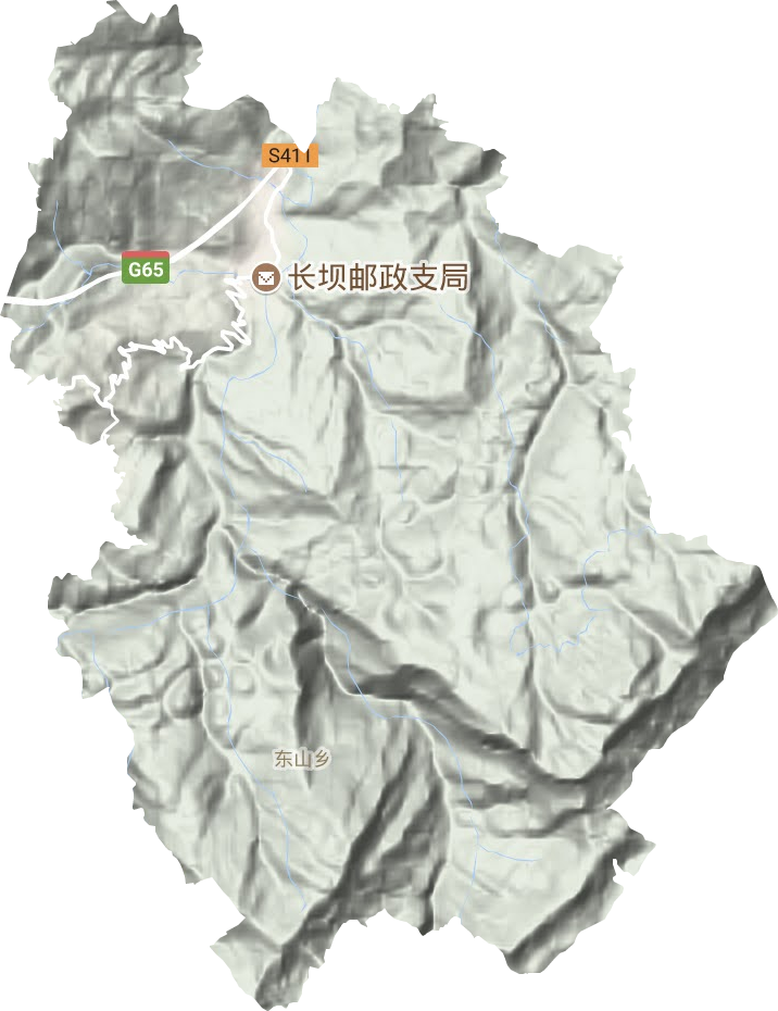 长坝镇地形地图