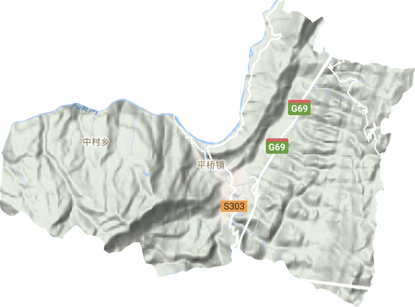 平桥镇地形地图