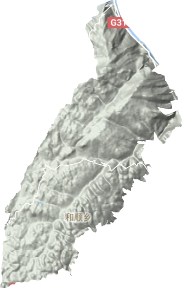 和顺镇地形地图