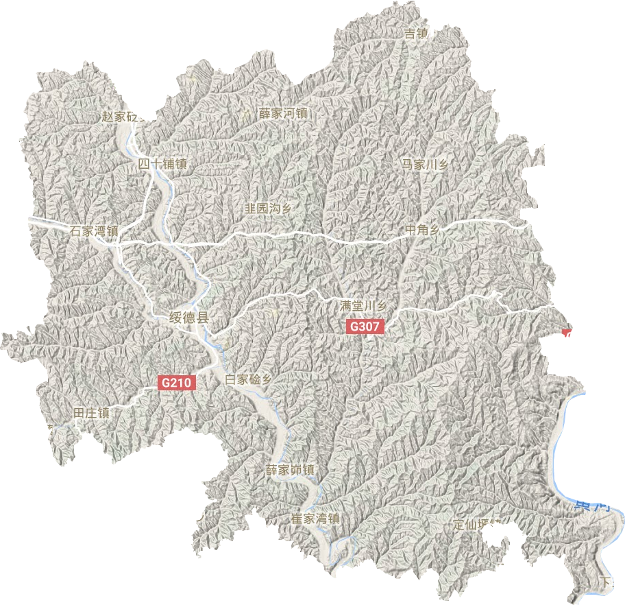 绥德县地形地图