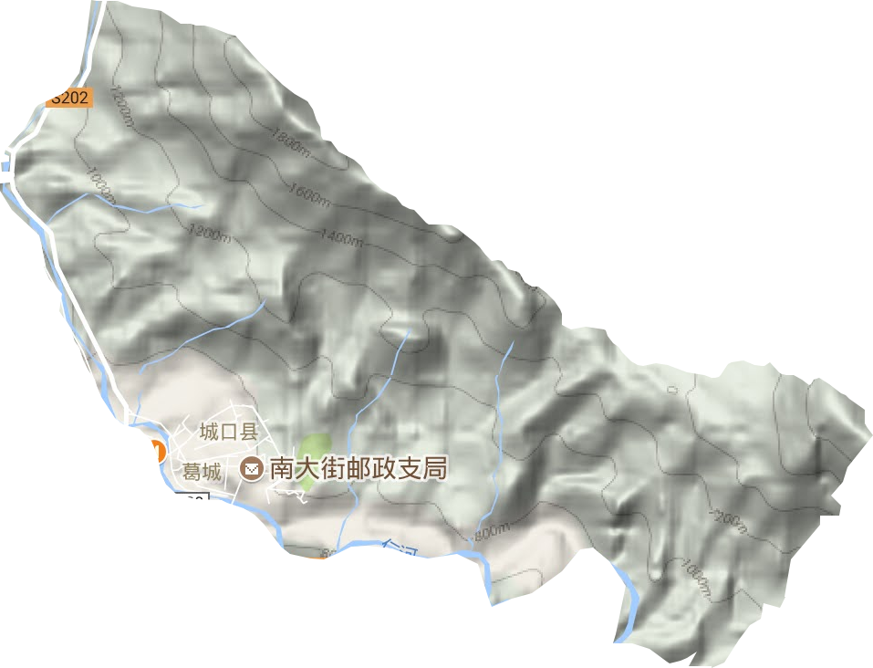 葛城街道地形地图