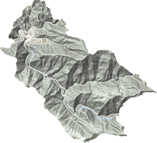 巴山镇地形地图