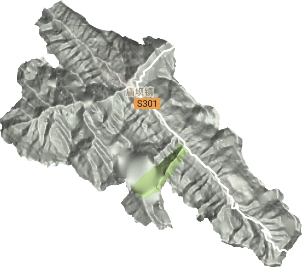 庙坝镇地形地图