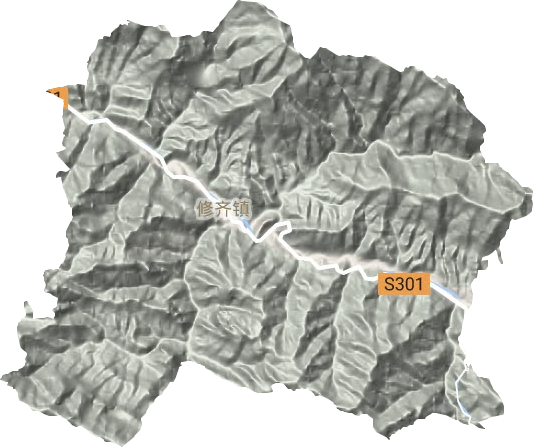修齐镇地形地图