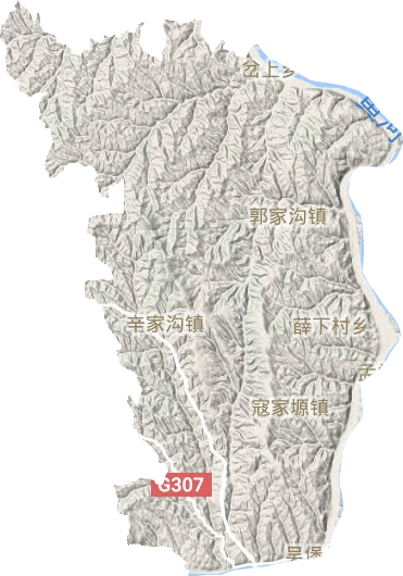 吴堡县地形地图