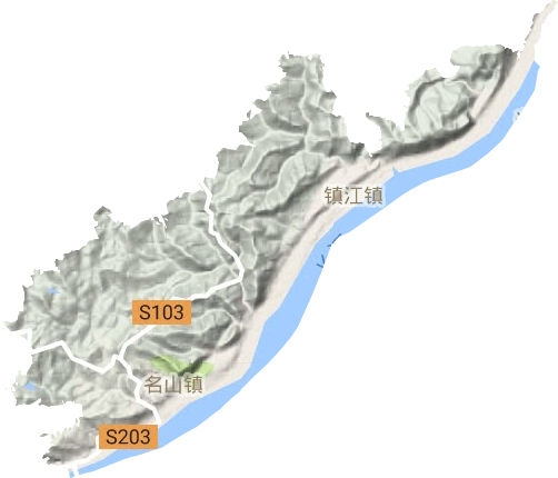 名山街道地形地图