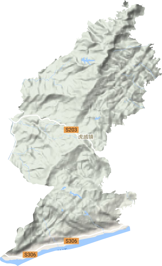 虎威镇地形地图