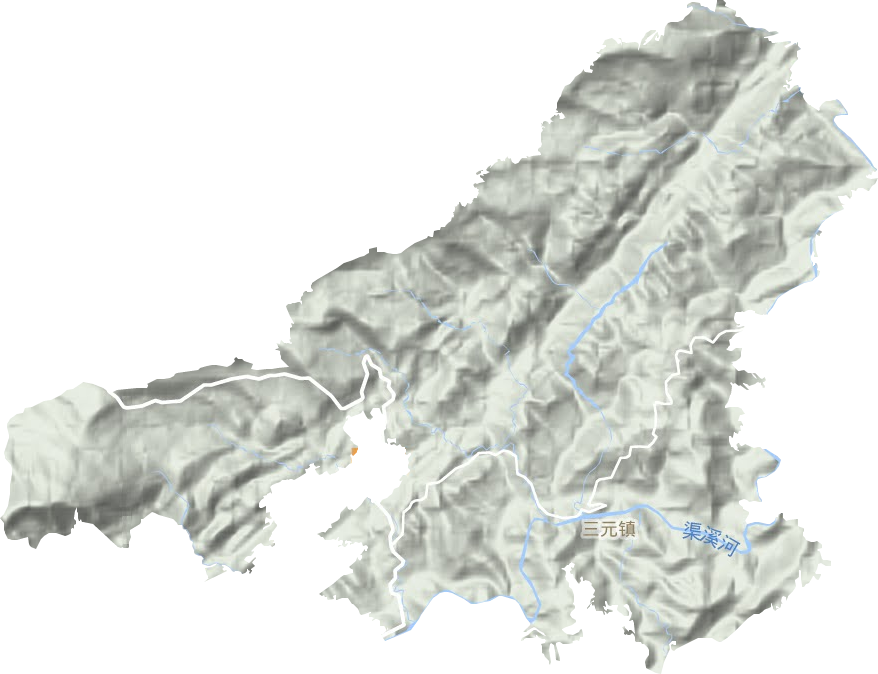 三元镇地形地图