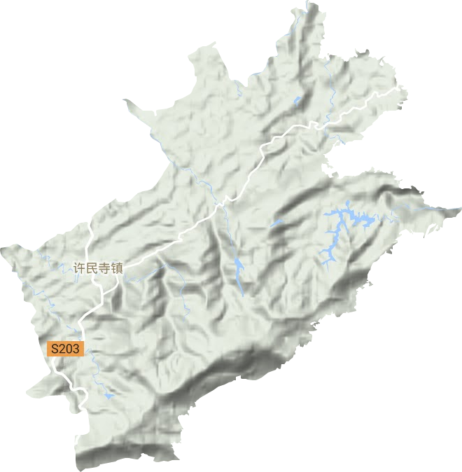 许明寺镇地形地图