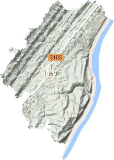 十直镇地形地图
