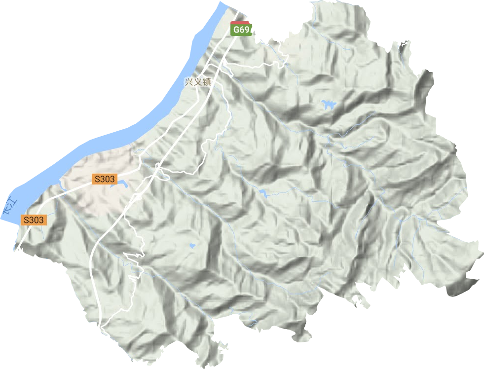 兴义镇地形地图