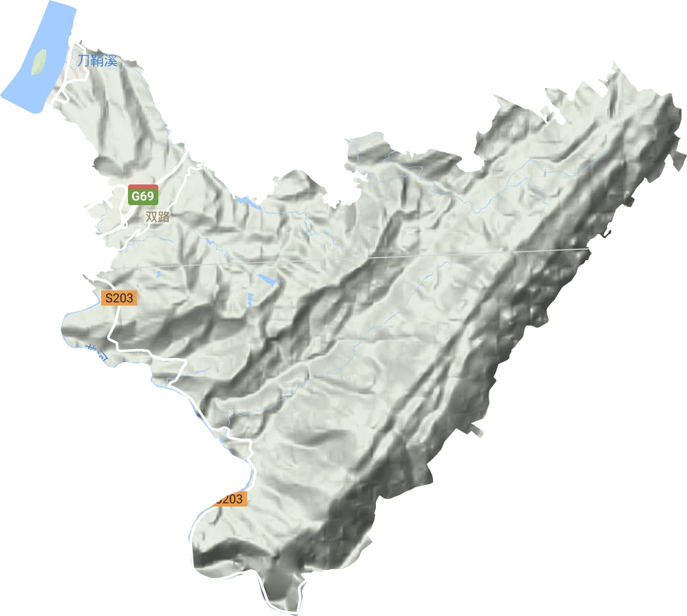 双路镇地形地图