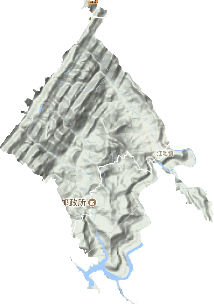 江池镇地形地图