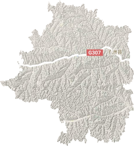 子洲县地形地图