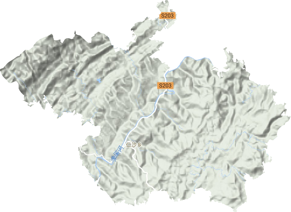 仁沙镇地形地图