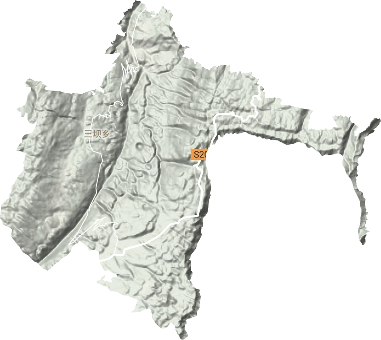 仙女湖镇地形地图