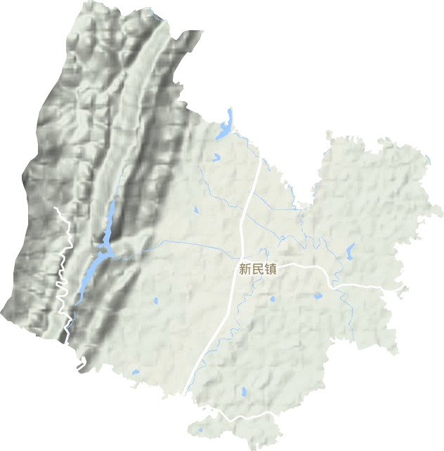 新民镇地形地图
