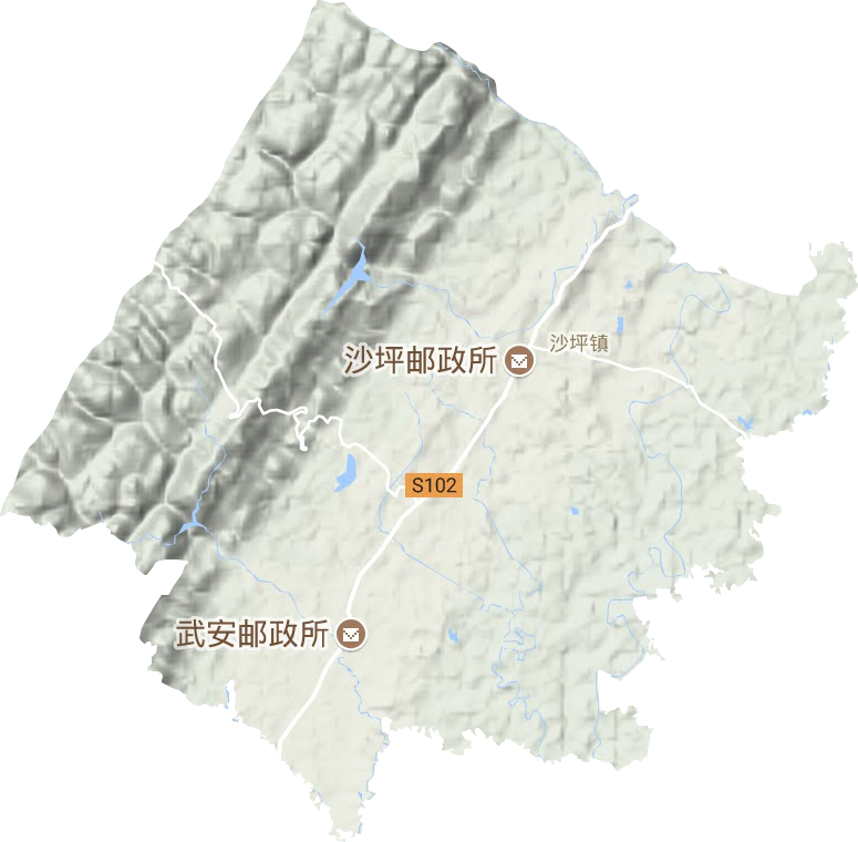 沙坪镇地形地图