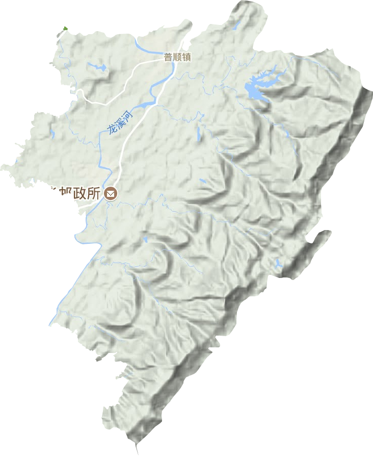 普顺镇地形地图