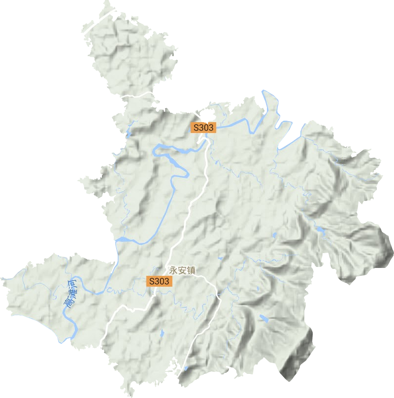永安镇地形地图