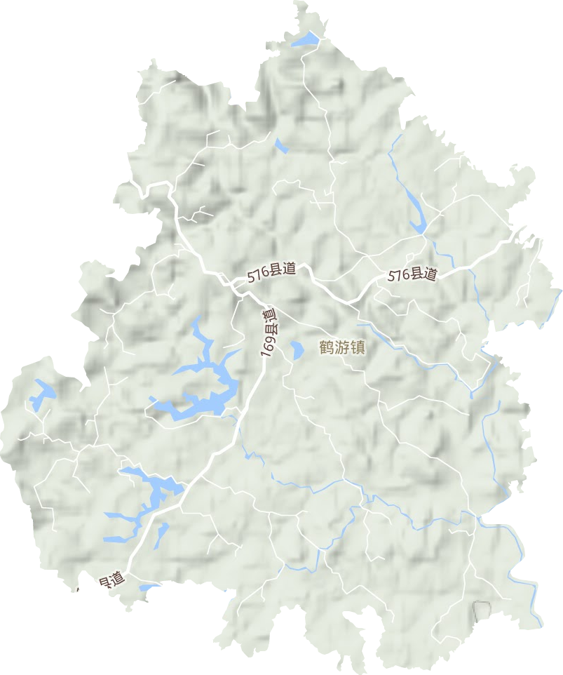 鹤游镇地形地图
