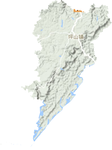 坪山镇地形地图