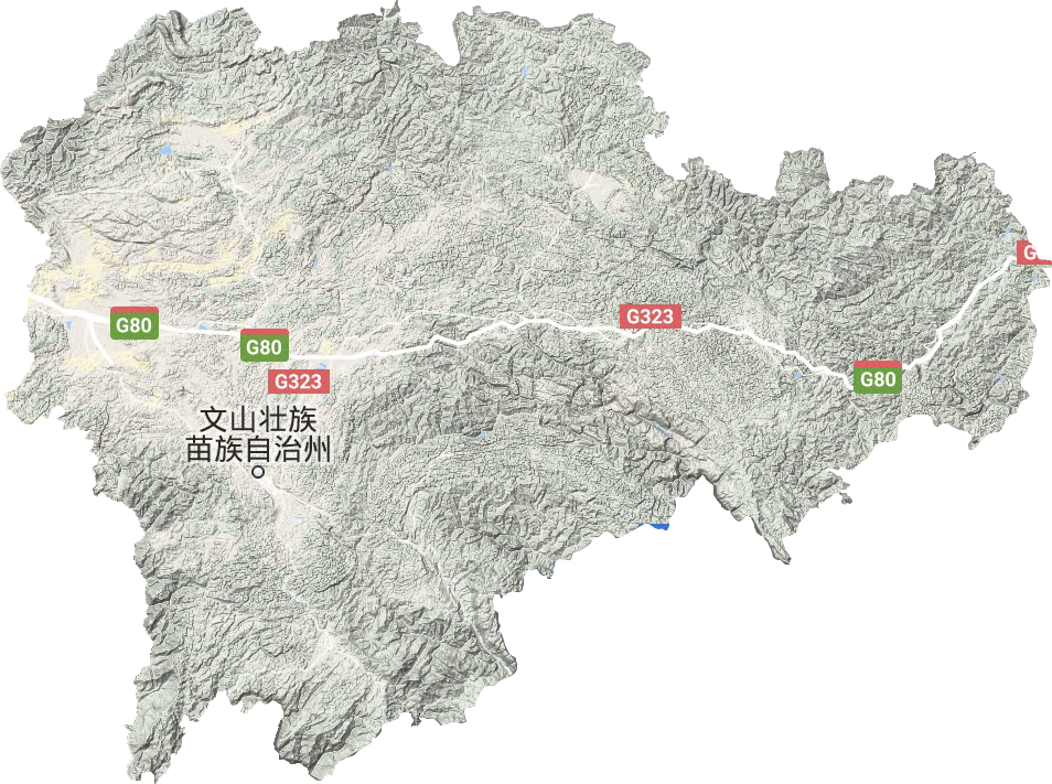 文山州地形地图
