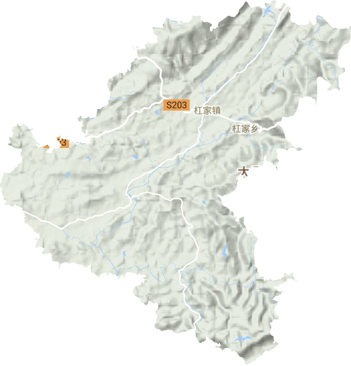 杠家镇地形地图