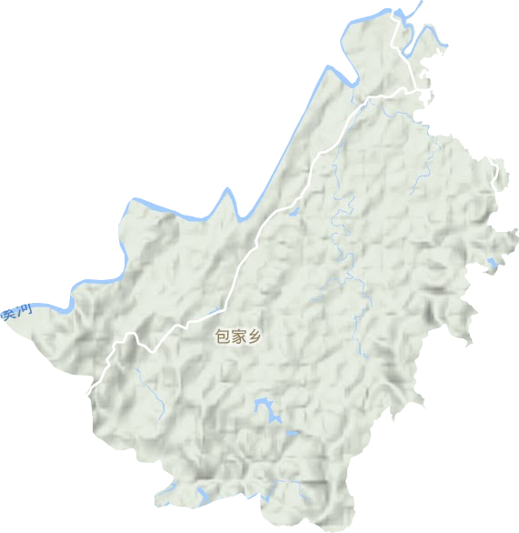 包家镇地形地图