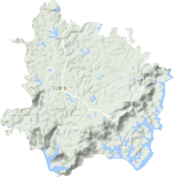 白家镇地形地图