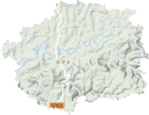 永平镇地形地图