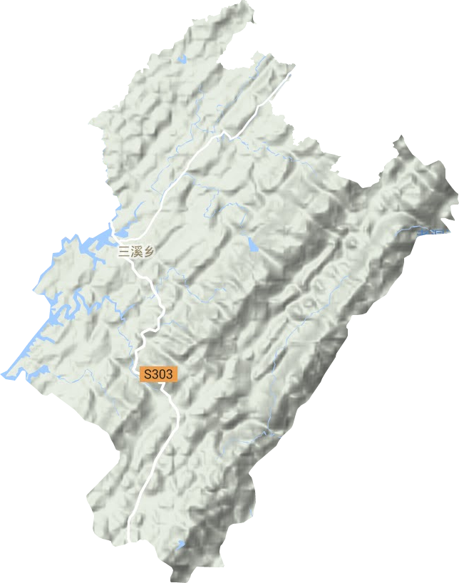三溪镇地形地图