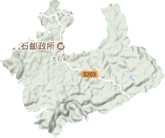 大石乡地形地图