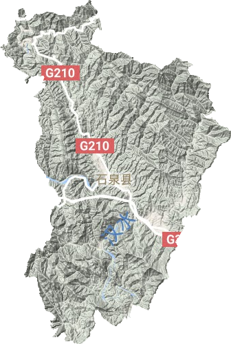 石泉县地形地图