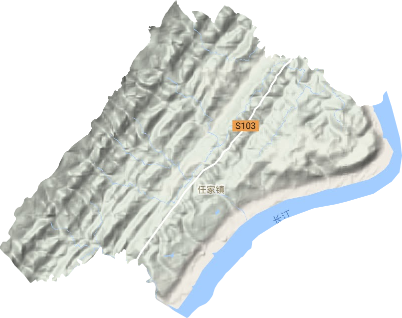任家镇地形地图