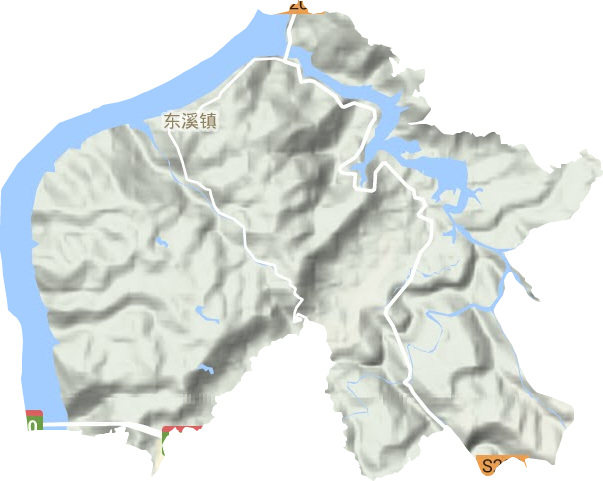 东溪镇地形地图