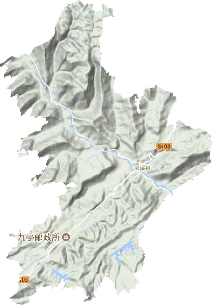 汝溪镇地形地图