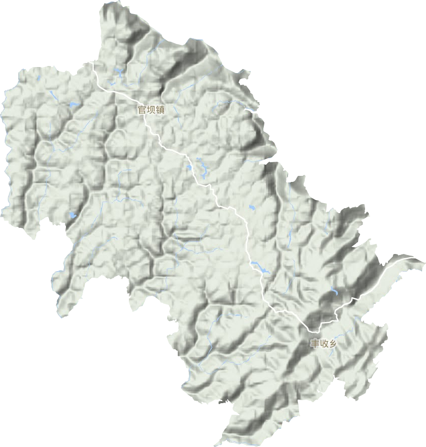 官坝镇地形地图