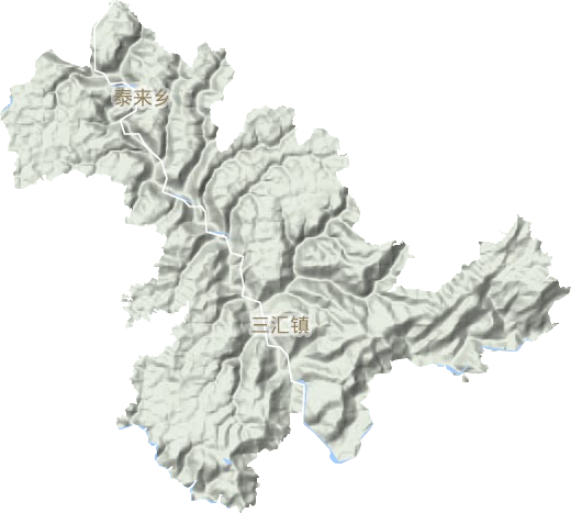 三汇镇地形地图