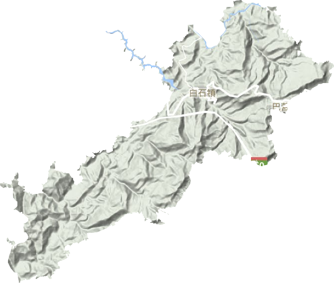 白石镇地形地图