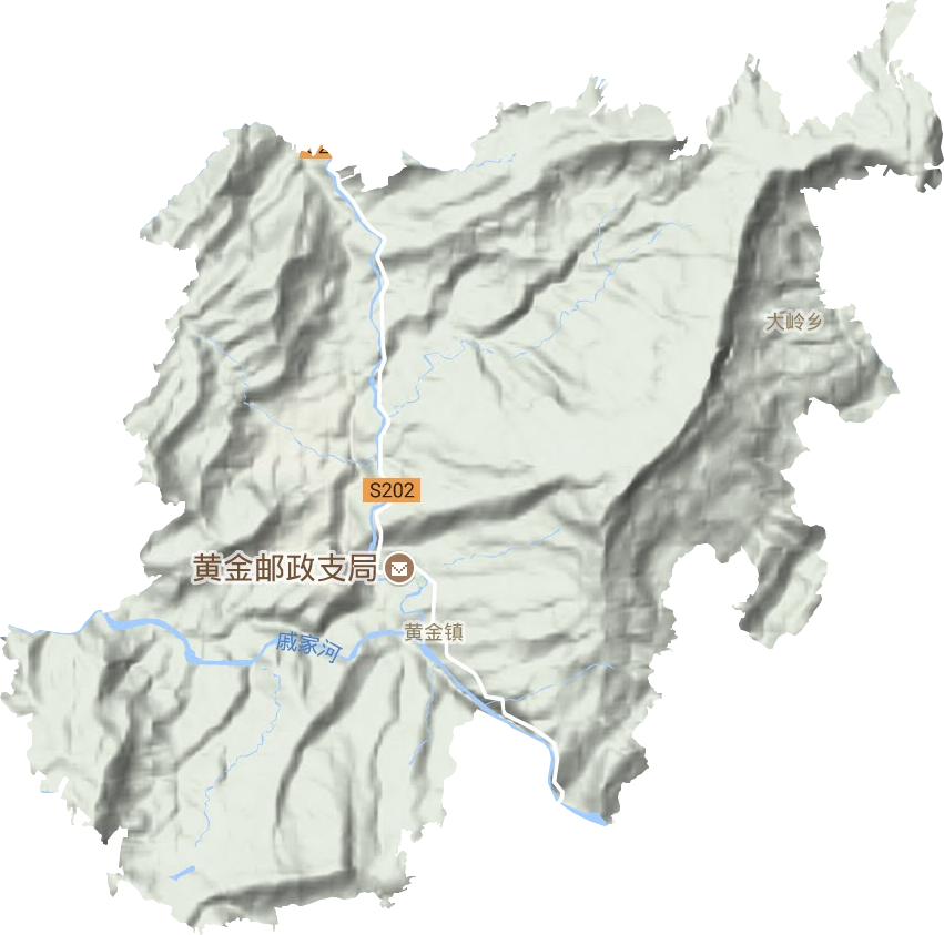 黄金镇地形地图