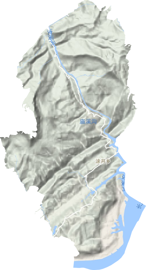 涂井乡地形地图
