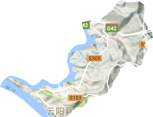 双江街道地形地图