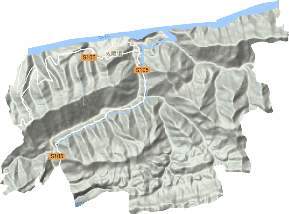 故陵镇地形地图